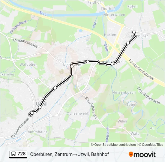 728 Bus Line Map