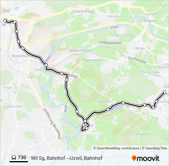 730 Bus Line Map