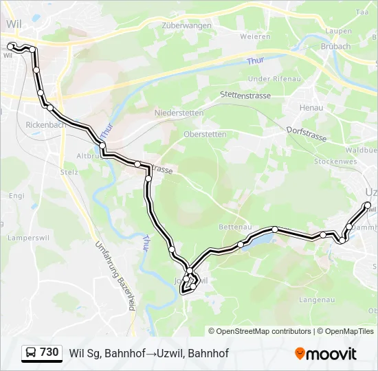 730 Bus Line Map