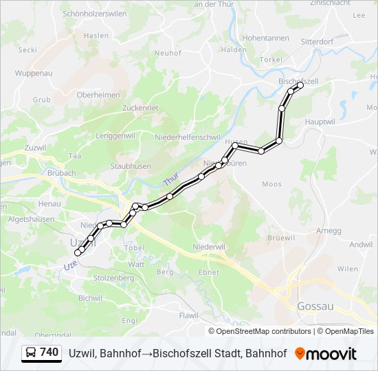 740 bus Line Map