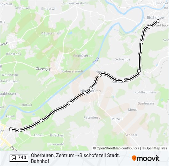 740 Bus Line Map