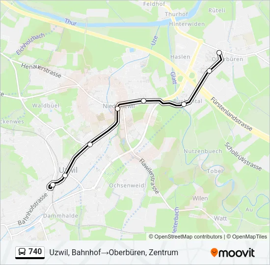 740 Bus Line Map