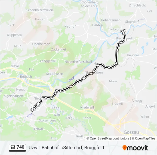 740 Bus Line Map