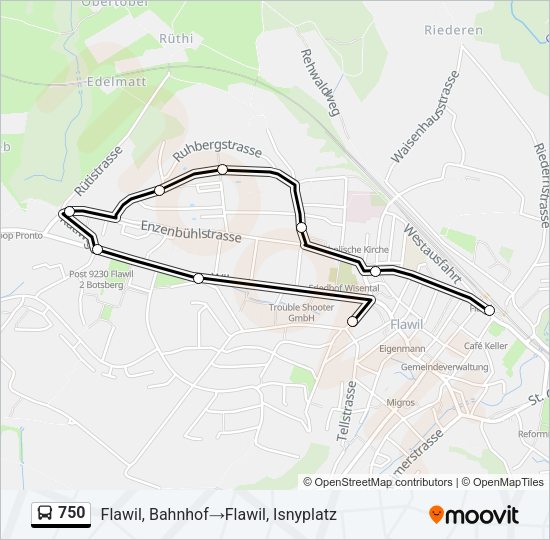 750 Bus Line Map
