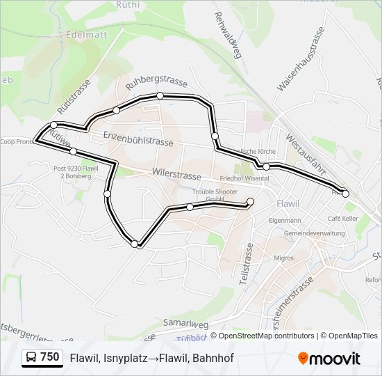 750 Bus Line Map