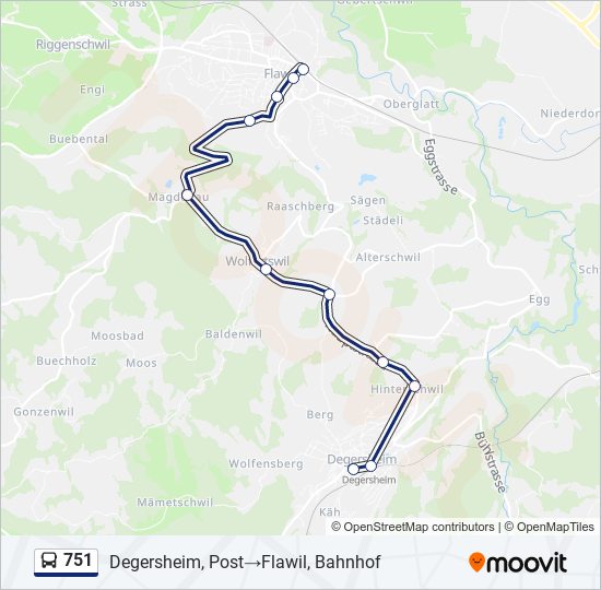 751 bus Line Map