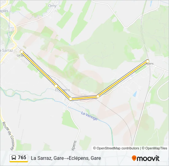 765 Bus Line Map