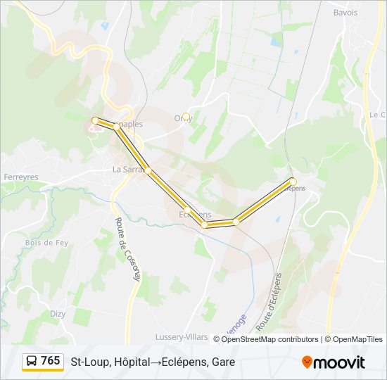 765 Bus Line Map