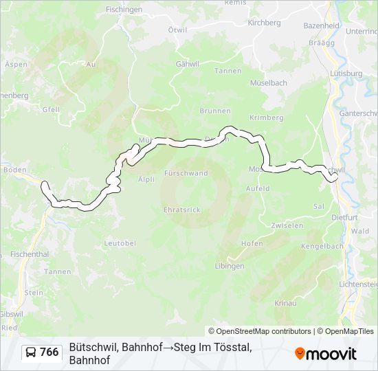 766 Bus Line Map