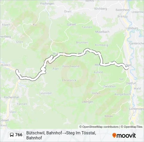 766 Bus Line Map