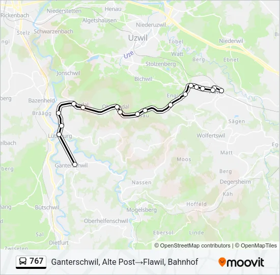 767 Bus Line Map