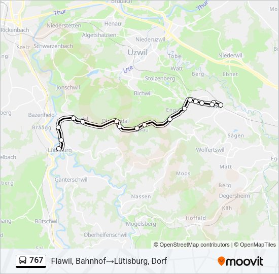 767 Bus Line Map