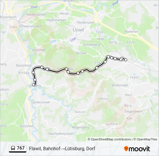 767 Bus Line Map