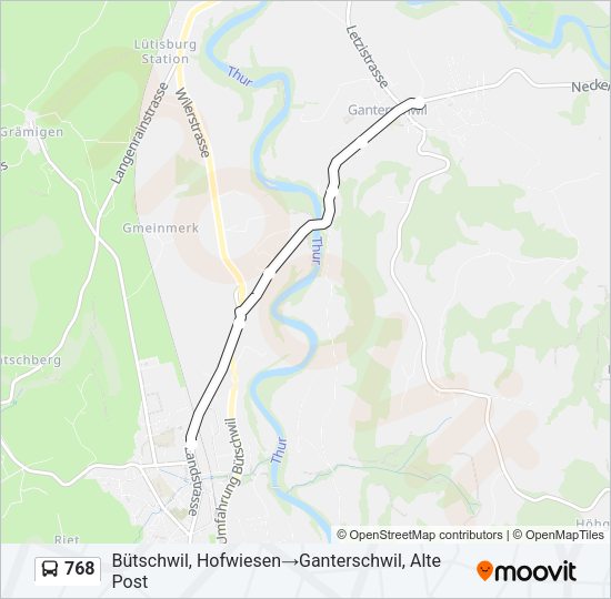 768 Bus Line Map