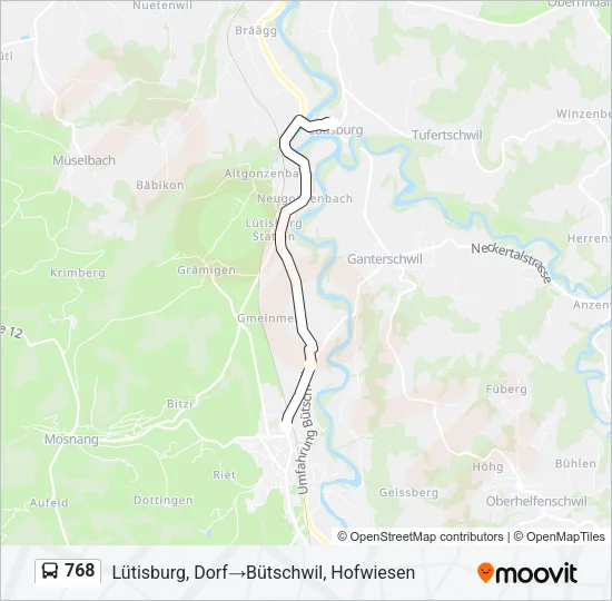 768 Bus Line Map