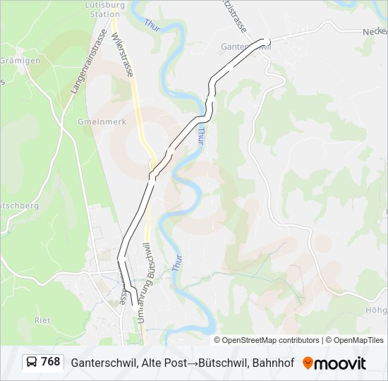 768 Bus Line Map