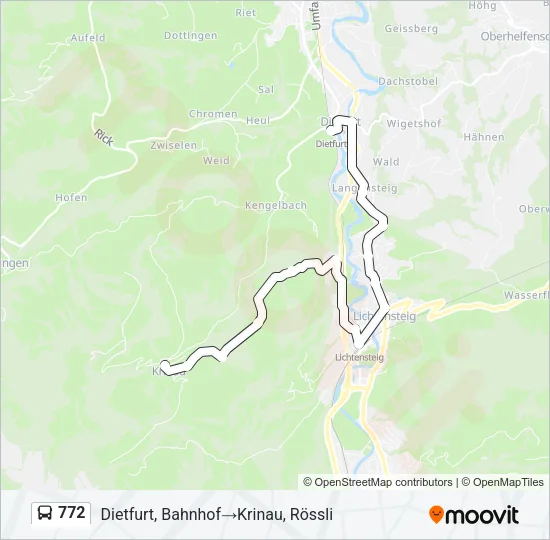 772 Bus Line Map