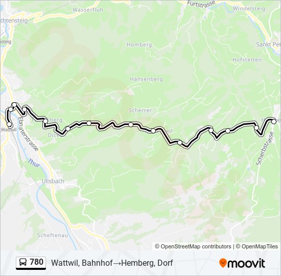 780 bus Line Map