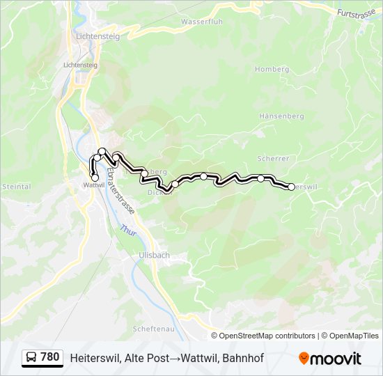 780 Bus Line Map