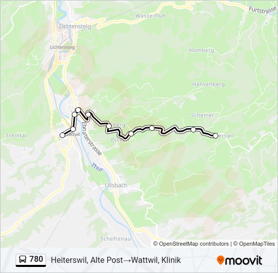 780 Bus Line Map