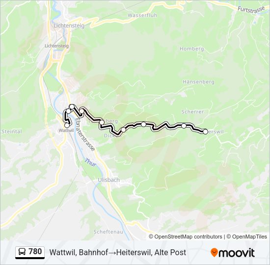 780 Bus Line Map