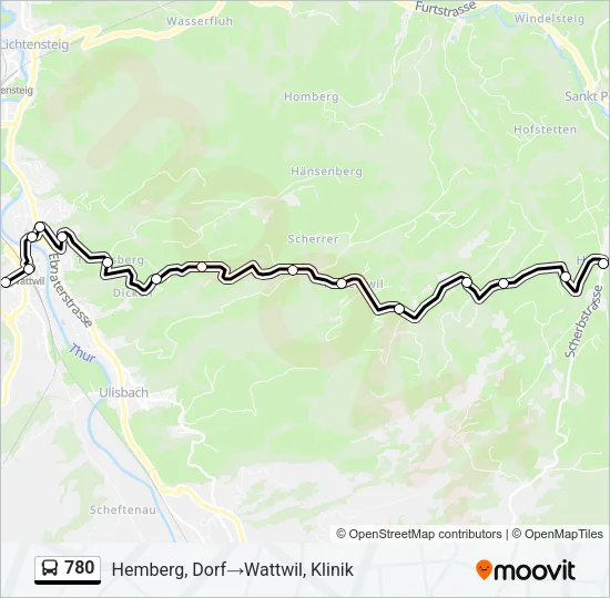 780 Bus Line Map