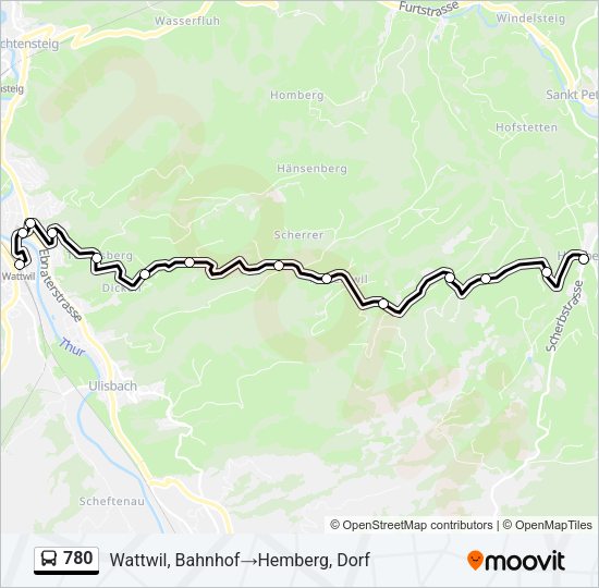 780 Bus Line Map