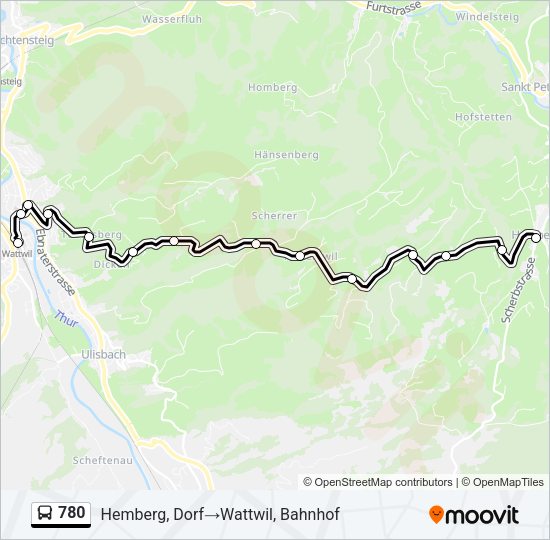 780 Bus Line Map
