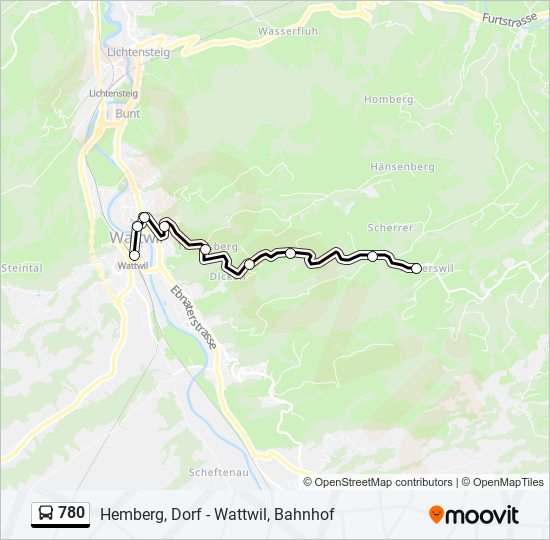 780 bus Line Map