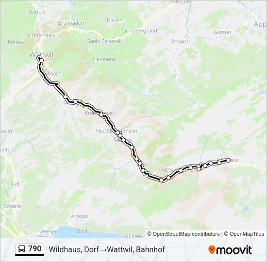 790 Bus Line Map