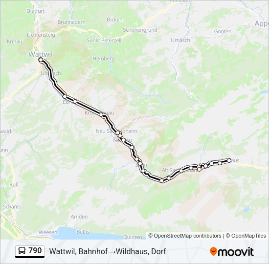 790 Bus Line Map