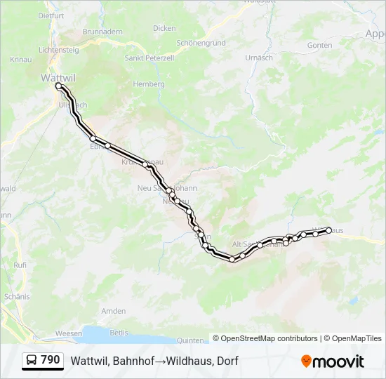 790 Bus Line Map