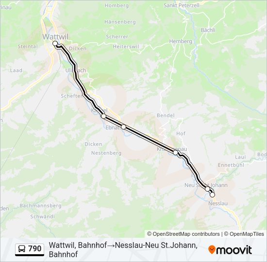 790 Bus Line Map