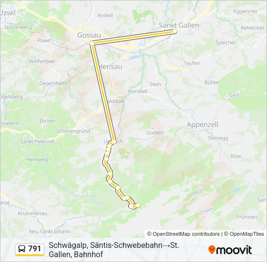 Buslinie 791 Karte