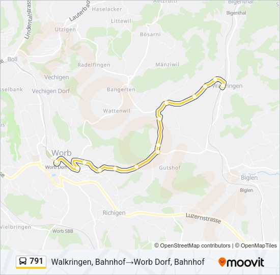 791 Bus Line Map
