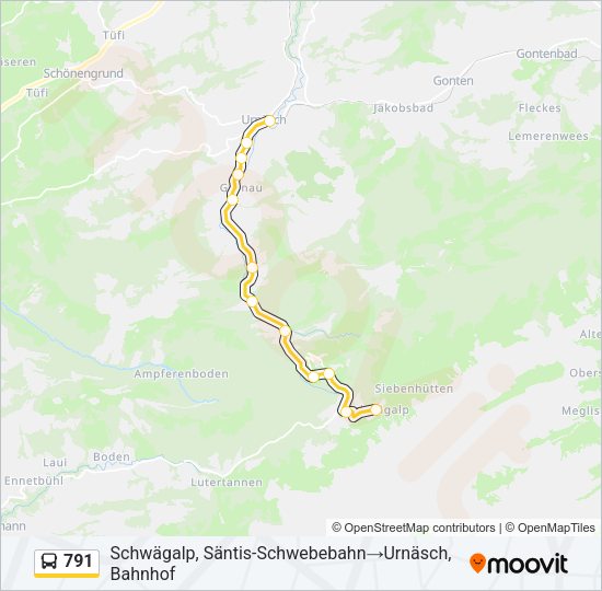 791 Bus Line Map