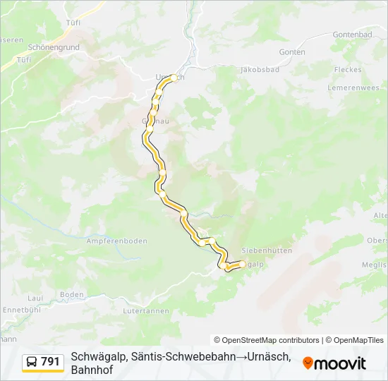 791 Bus Line Map