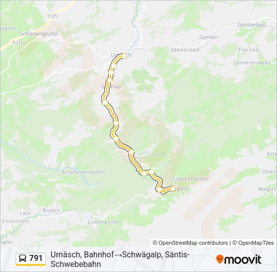 791 Bus Line Map