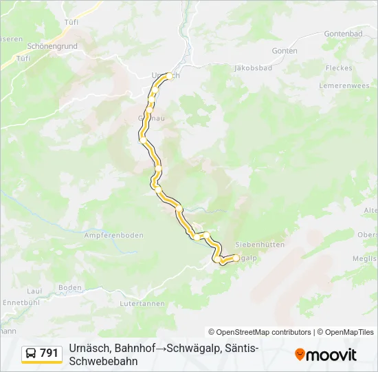791 Bus Line Map