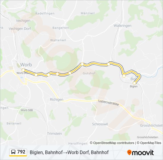 792 Bus Line Map