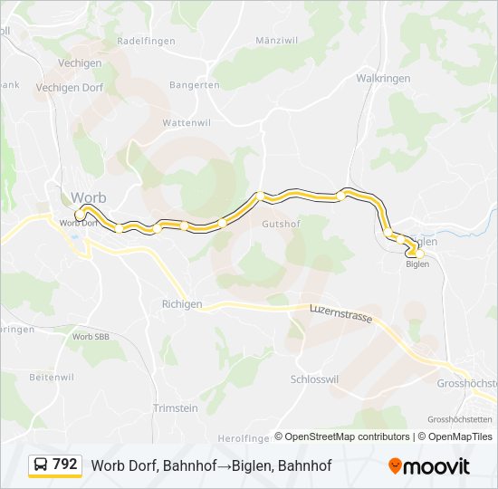 792 Bus Line Map