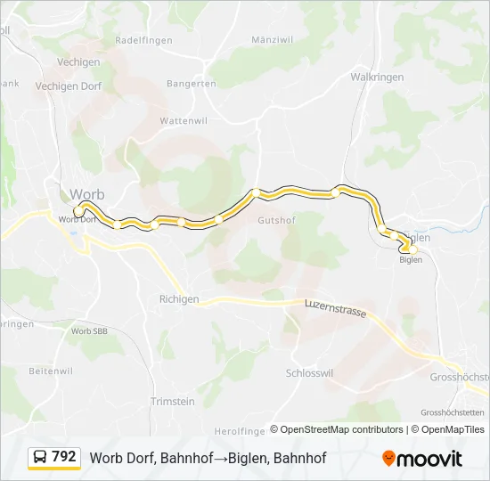 792 Bus Line Map