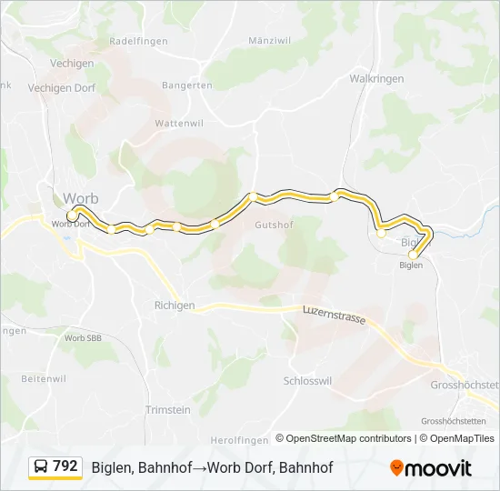 792 Bus Line Map