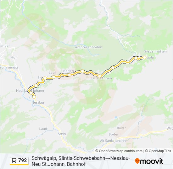 792 Bus Line Map