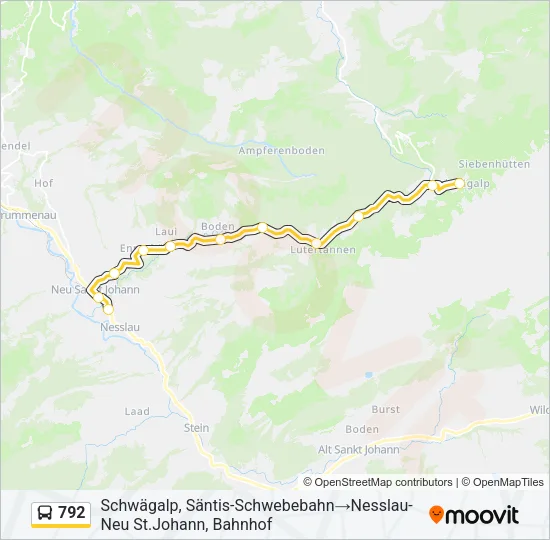 792 Bus Line Map