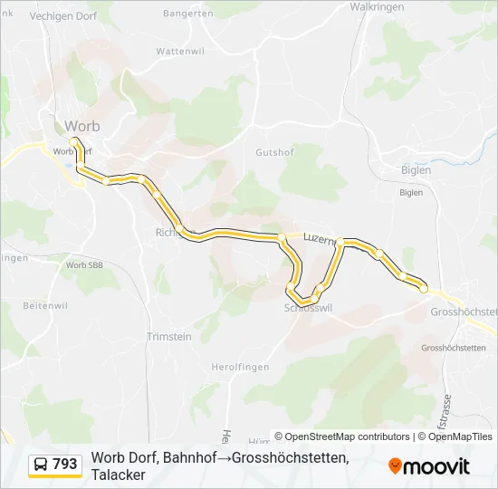 793 Bus Line Map