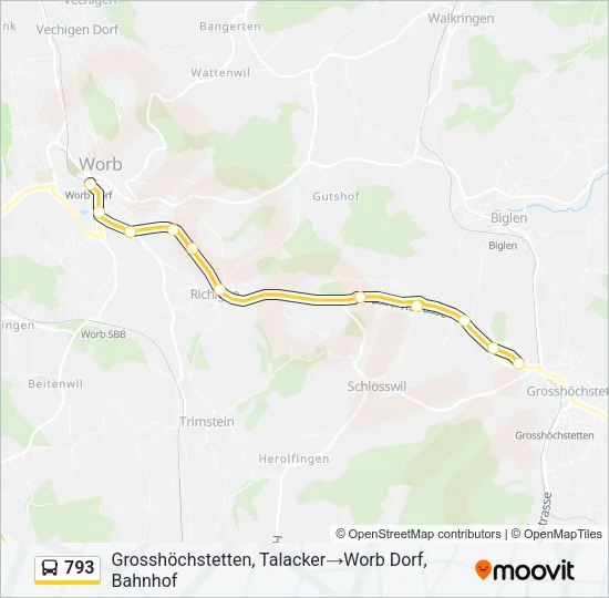 793 Bus Line Map