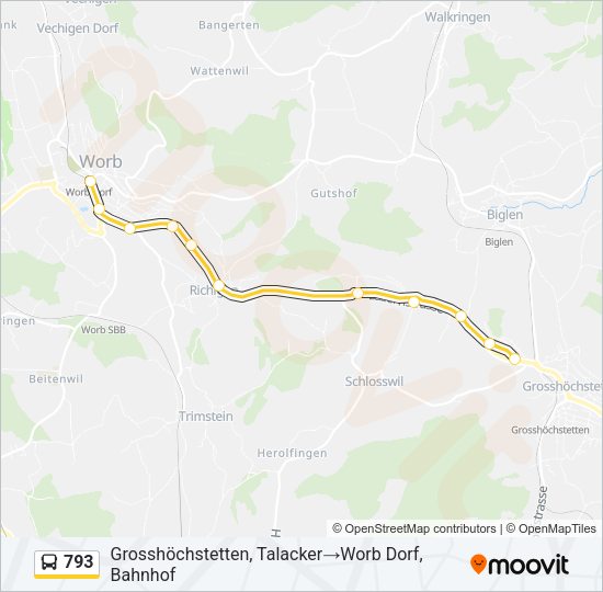 793 Bus Line Map
