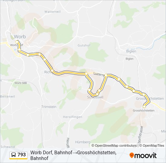 793 Bus Line Map