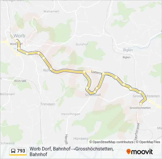 793 Bus Line Map